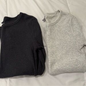 Ribbed Old Navy long sleeves dark & light grey